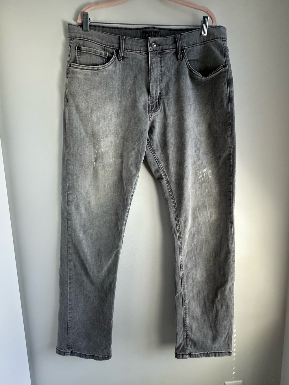 Urban Star Men's Gray Washed Denim Jeans 38 x 33